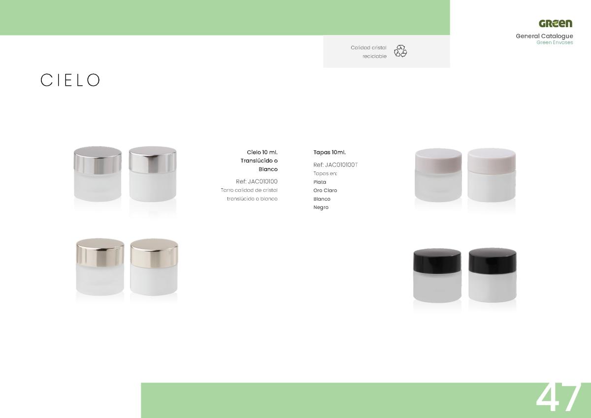 Envases cosméticos Envases Green Cielo