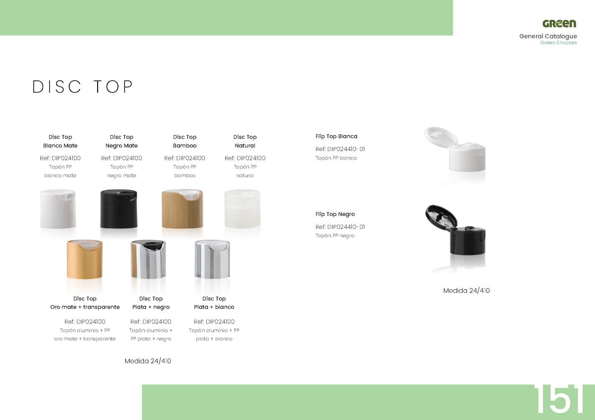 Envases cosméticos Envases Green Disc-Top