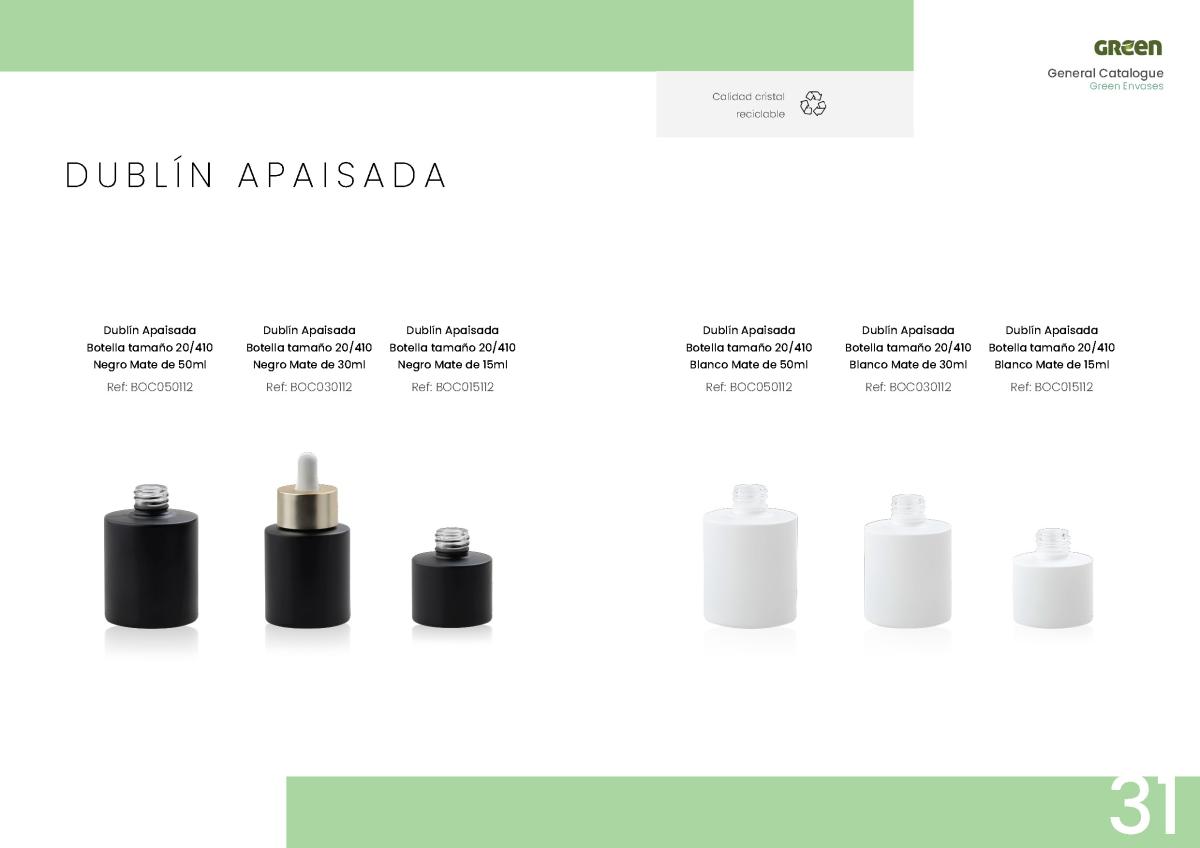 Envases cosméticos Envases Green Dublín Apaisada