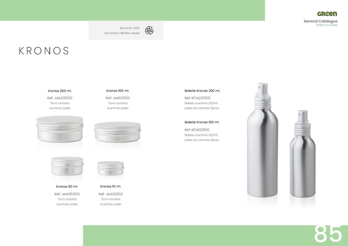 Envases cosméticos Envases Green Kronos