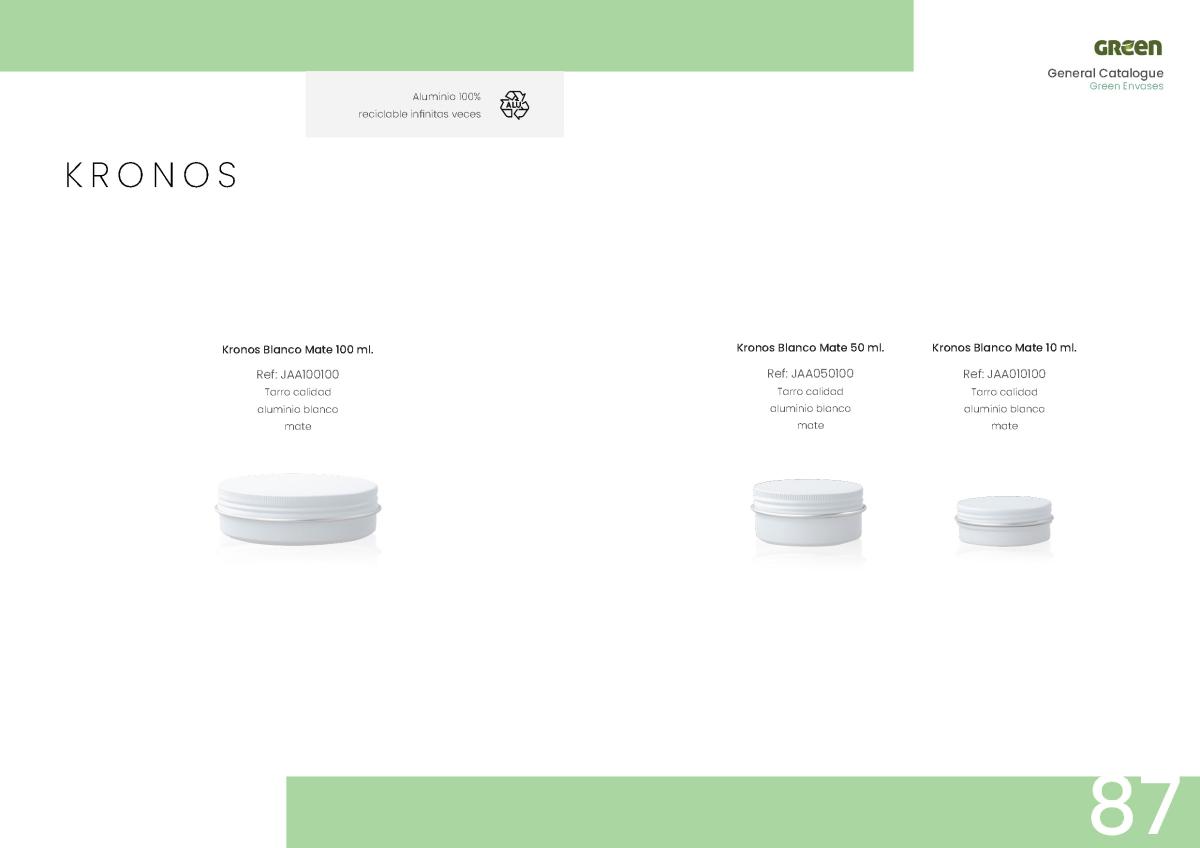 Envases cosméticos Envases Green Kronos