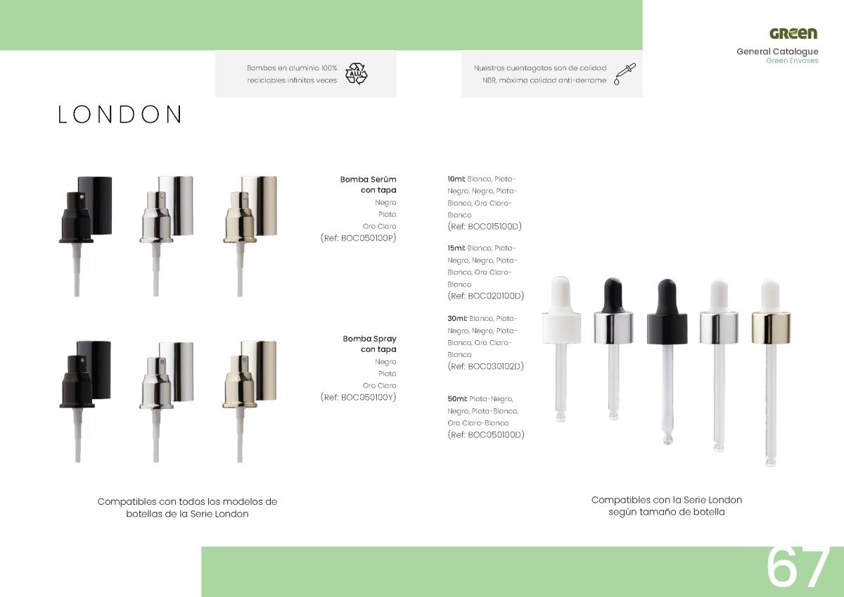Envases cosméticos Envases Green London DOSIFICADORES Envases cosméticos Envases Green London DOSIFICADORES