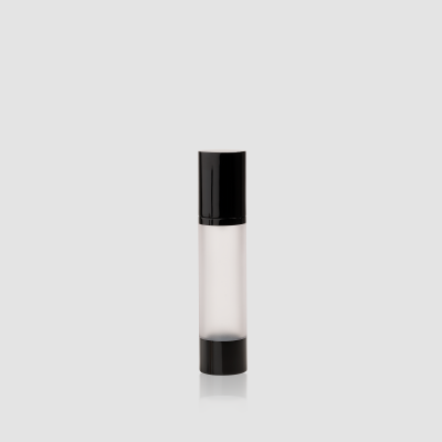 Envase cosmético "Platinium negro" 50 ml. Ref: AIP050102 Botella Airless calidad ABS Negro translúcido
