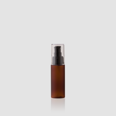 Envase cosmético Venecia 50 ml. RefBOP050100 Botella dosificadora calidad PET con bomba Marrón oscuro