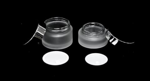 CIELO translucido -  Envases cosmetica vidrio translucido de calidad cristal con tapa plata brillante especializado industria cosmetica