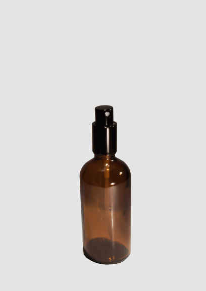 Envase cosmético "Ámbar" 100 ml. Ref: BOC100103Y Botella calidad de Cristal con bomba en spray Ámbar