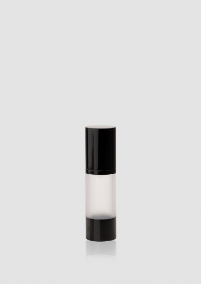 Envase cosmético "Platinium negro" 30 ml. Ref: AIP030102 Botella Airless calidad ABS Negro translúcido