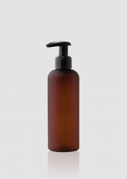 Envase cosmético Venecia 250 ml. RefBOP250101 Botella dosificadora calidad PET con bomba Marrón oscuro