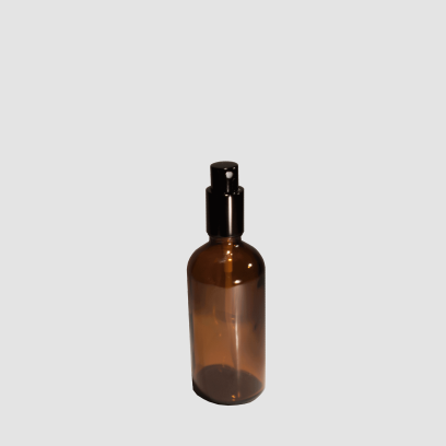 Envase cosmético "Ámbar" 100 ml. Ref: BOC100103Y Botella calidad de Cristal con bomba en spray Ámbar