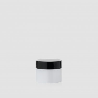 Envase cosmético "Cielo" 50 ml. Ref:JAC050102 Tarro calidad de Cristal Blanco-Negro
