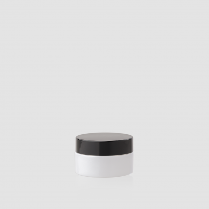 Envase cosmético "Cielo" 30 ml. Ref:JAC030101 Tarro calidad de Cristal Blanco-Negro