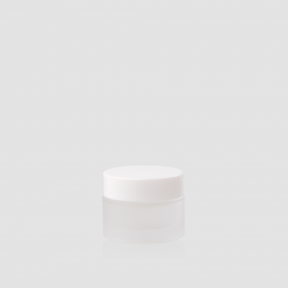 Envase cosmético "Cielo" 50 ml. Ref:JAC050102 Tarro calidad de Cristal Translúcido-Blanco